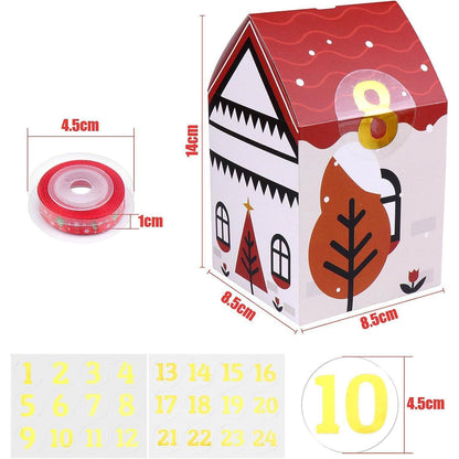 Adventskalender Kinder DIY Häuser 24 Boxen Tüten
