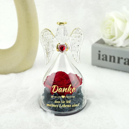 Ewige Rose im Engel: Danke Geschenk für Frauen