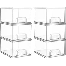Stapelbare Schubladen-Organizer aus Acryl, 6er-Set, transparent