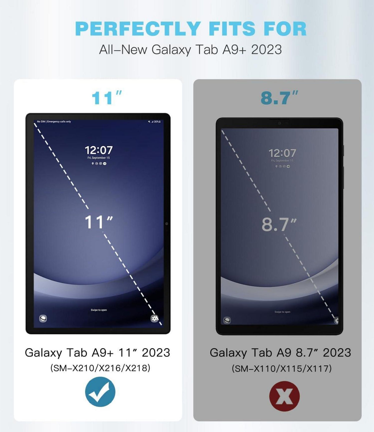 TiMOVO Drehbare Hülle für Samsung Galaxy Tab A9 Plus 11 Zoll