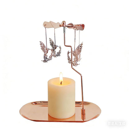 Rotierender Kerzenhalter mit Tablett Roségold Kolibri