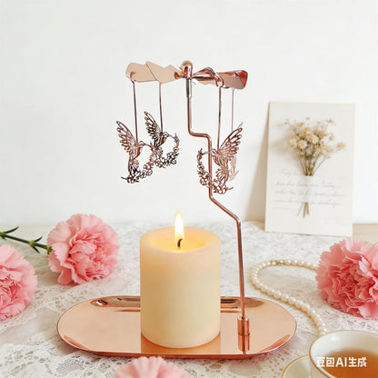 Rotierender Kerzenhalter mit Tablett Roségold Kolibri