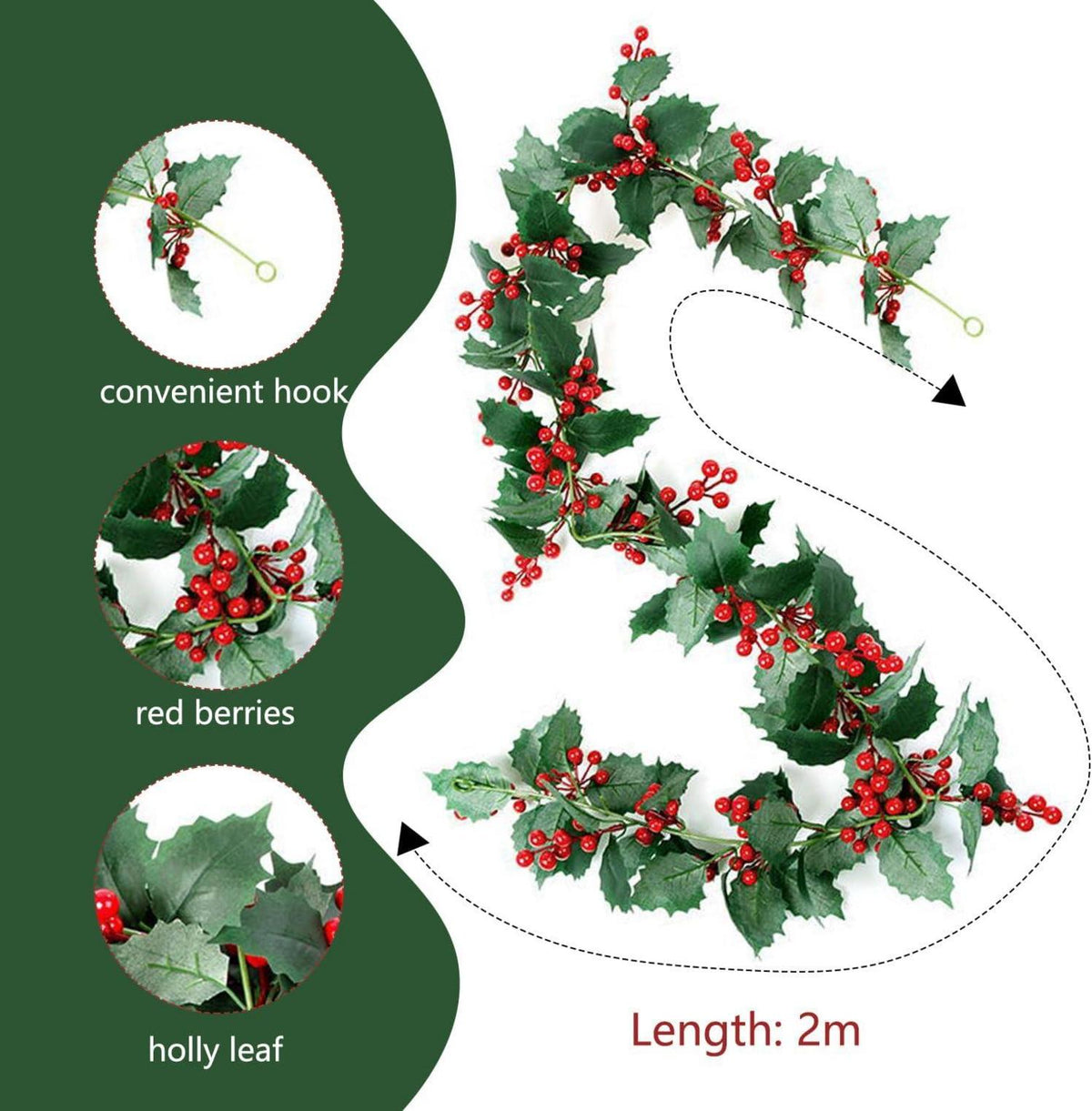 Weihnachts Beeren Girlande Rote Beeren Tannenzapfen