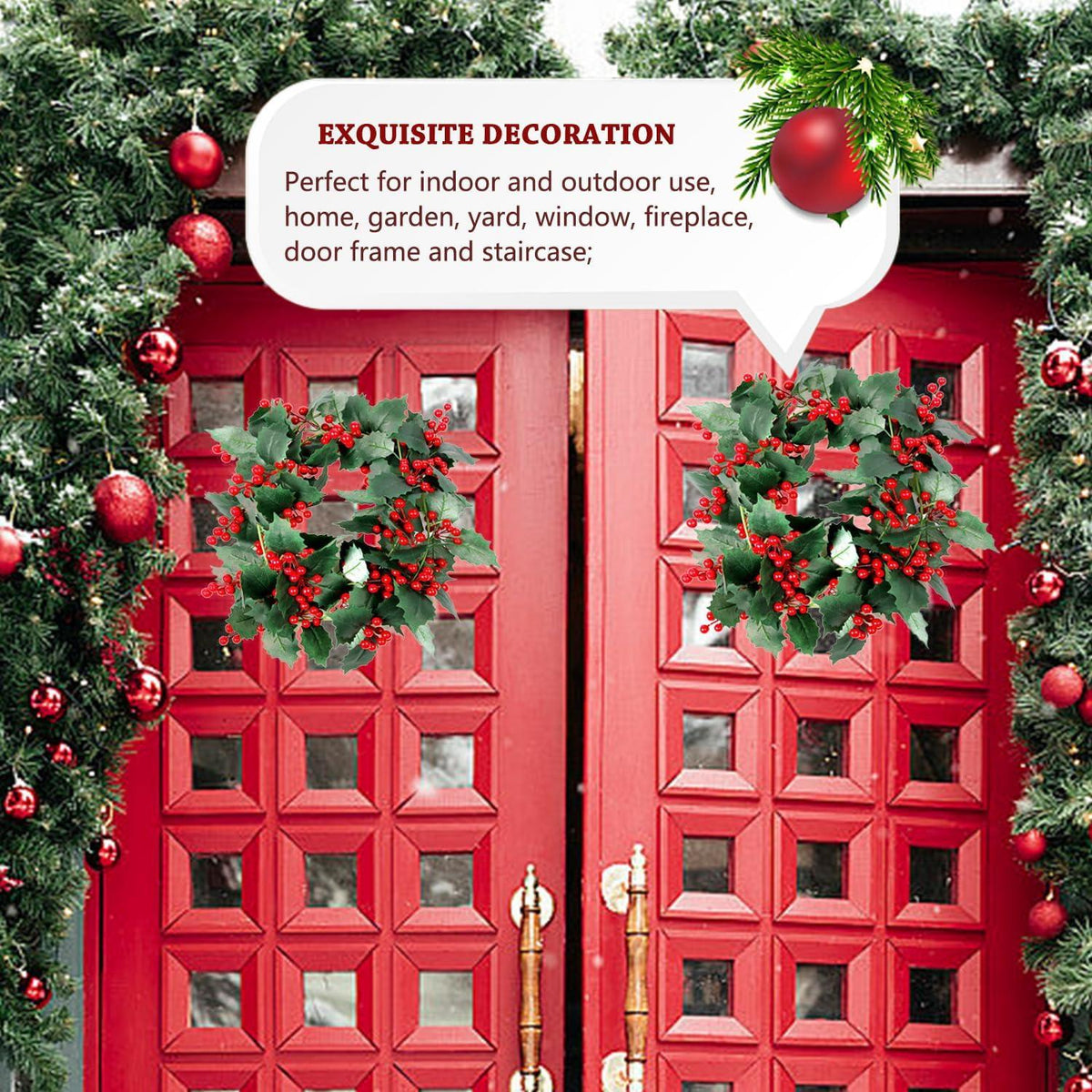 Beeren Girlande Weihnachtsdekoration 2m Tannenzapfen Rote Beeren