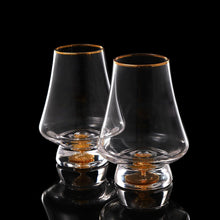 Kristall Whisky Gläser 2er Set 235ml mit 24K Goldflocken