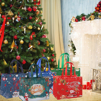Weihnachts Geschenktüten wiederverwendbar Vliesstoff faltbar