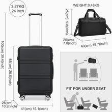 KONO Mittelgroß Reisekoffer Rollkoffer Set 65cm Schwarz