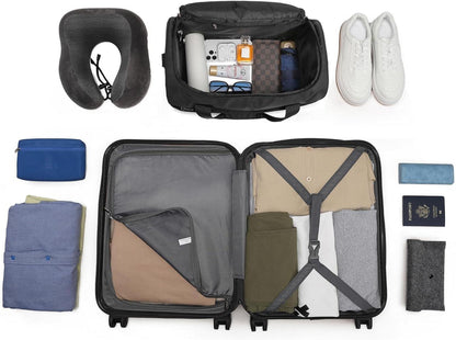 Mittelgroßer Reisekoffer Set 2-teilig Schwarz, 65cm Trolley Koffer