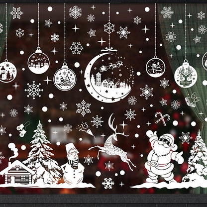 260er Set Weihnachts Fensterbilder PVC Schneeflocken Weihnachtsdeko