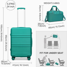 KONO Mittelgroß Reisekoffer Rollkoffer Set Türkis 65cm