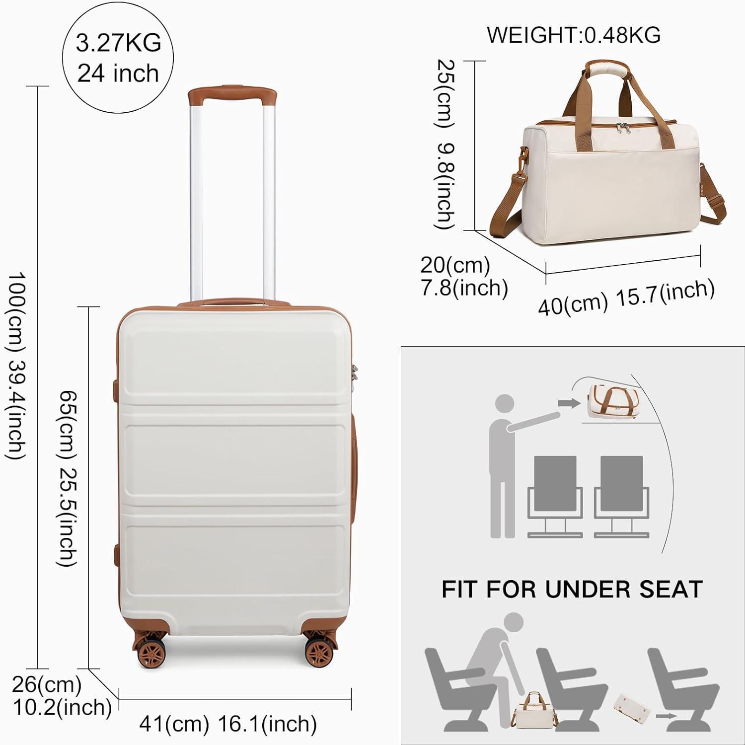 KONO Mittelgroß Reisekoffer Rollkoffer Set 65cm Trolley
