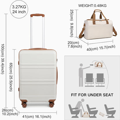 KONO Mittelgroß Reisekoffer Rollkoffer Set 65cm Trolley
