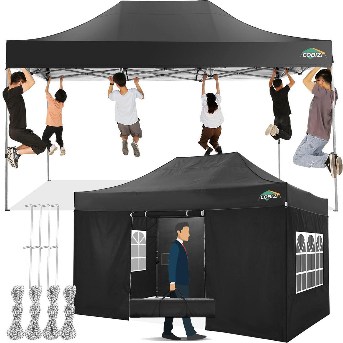 Faltpavillon 3x4,5m | Wasserdicht, Stabil & mit 4 Seitenwänden