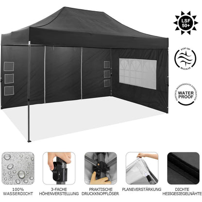 Faltpavillon 3x4,5m | Wasserdicht, Stabil & mit 4 Seitenwänden