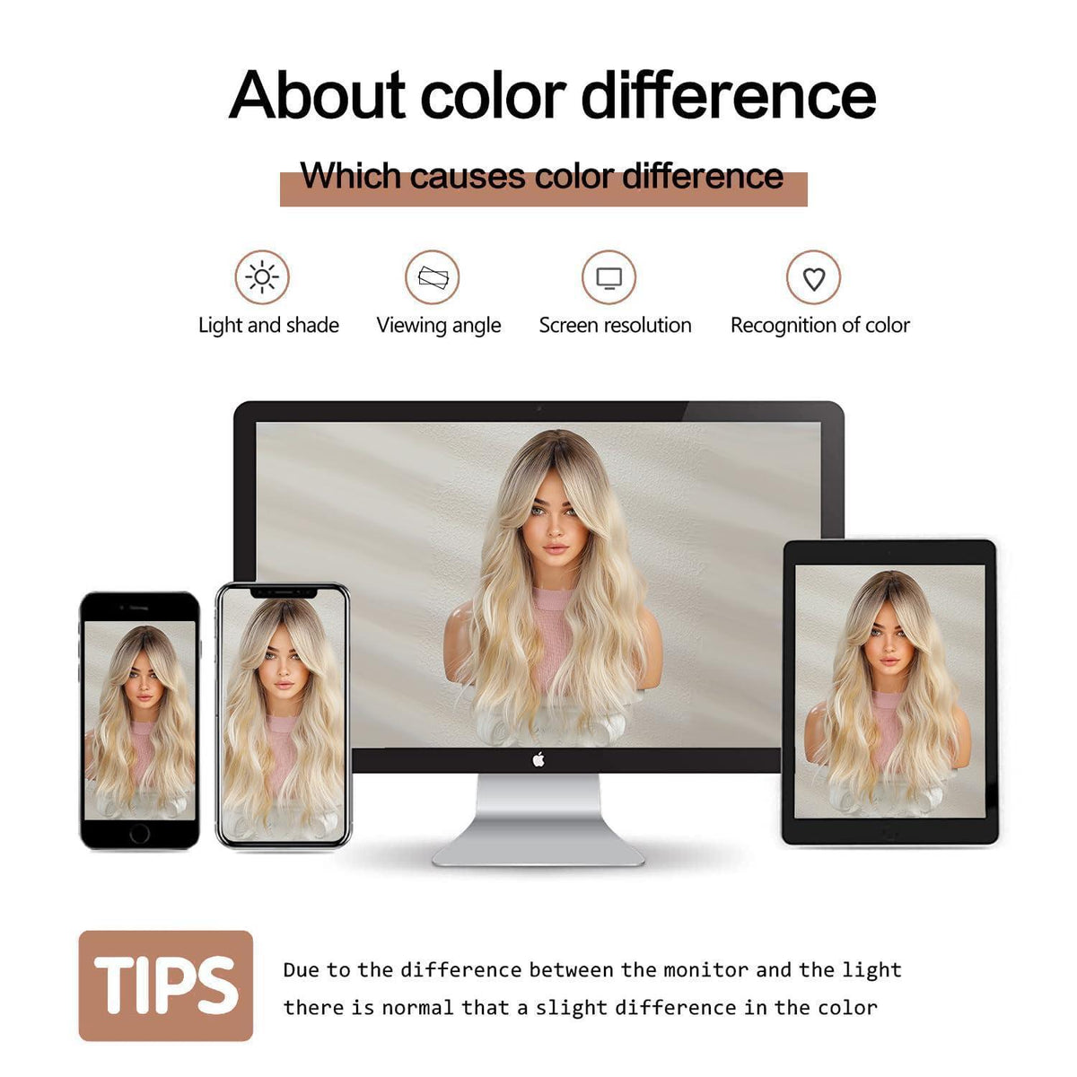 Lange gewellte Ombre Blonde Perücke – Synthetisch & Hitzebeständig