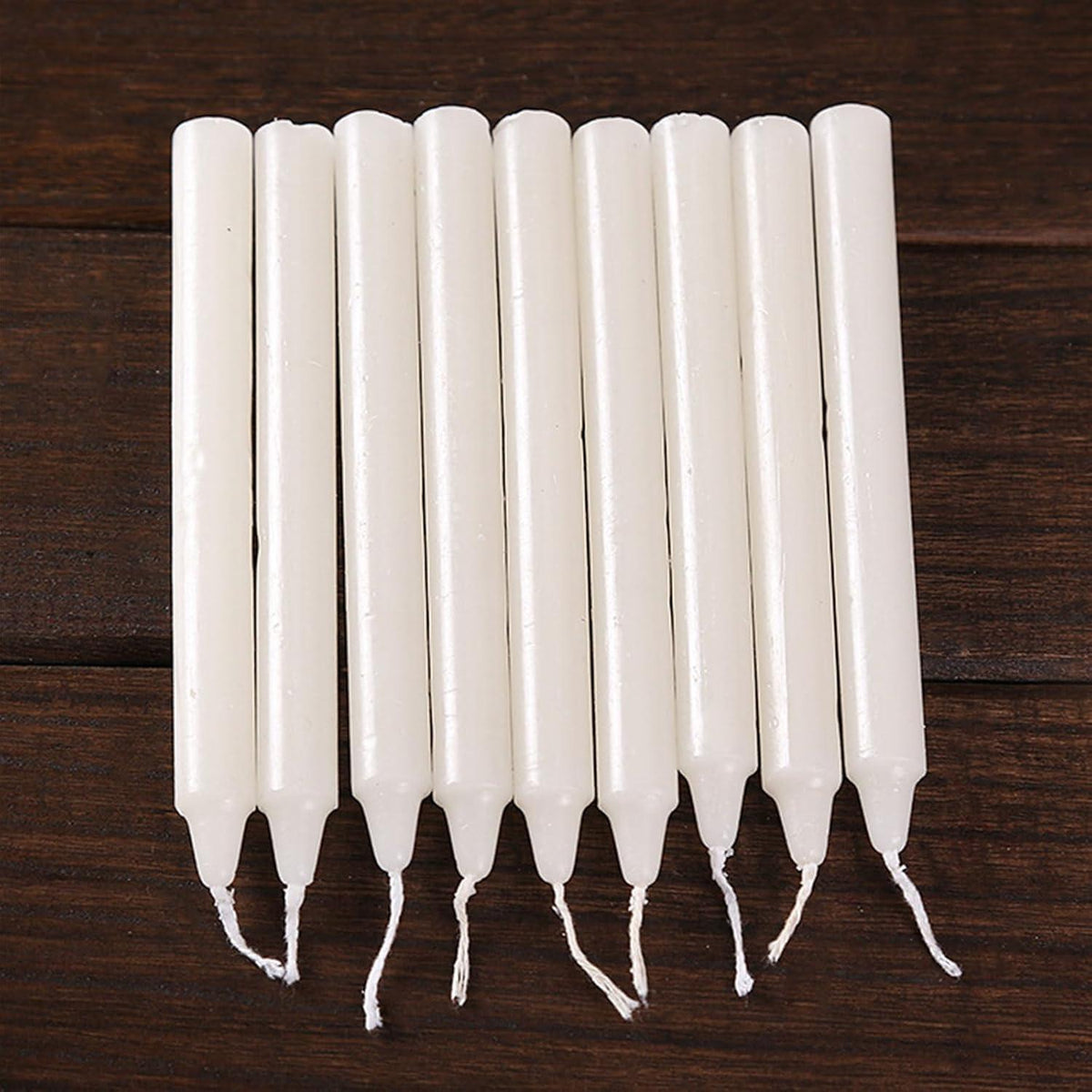 10 Stück Weiße Glatte Stabkerzen 19cm für Kommunion Taufe Hochzeit