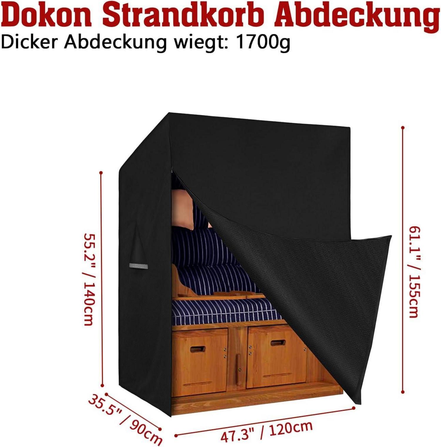 Dokon Strandkorb Abdeckung 600D Oxford Wasserdicht & Winterfest