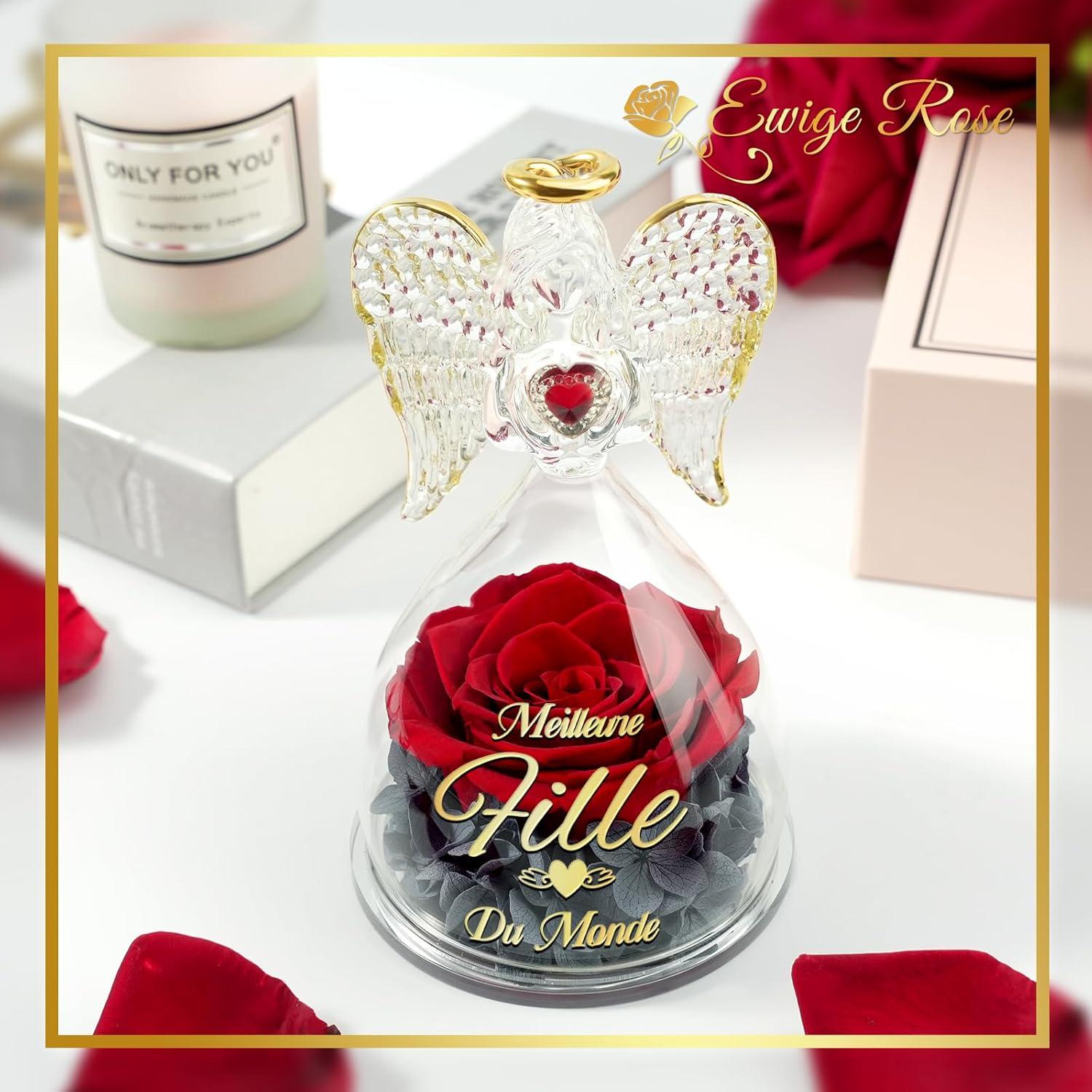 Beste Tochter Geschenk: Engel Figur mit Spruch & Ewige Blume, Geburtstagsgeschenk 18 Jahre