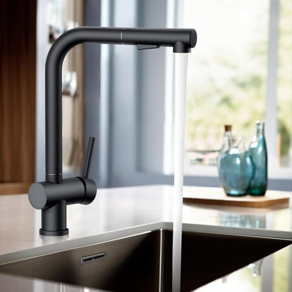 Wasserhahn Küche Schwarz Ausziehbar Edelstahl Brause Mischbatterie