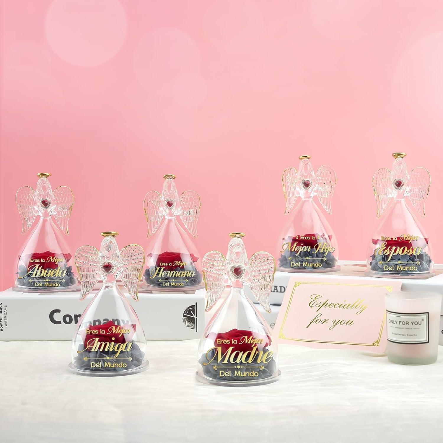 Schwester Geschenk: Engel Figur Beste Schwester Blume Rose Welt