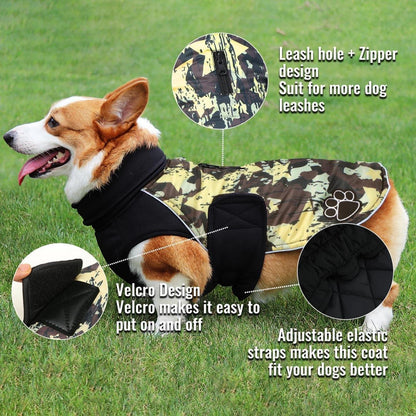 Hundemantel Französische Bulldogge Winter Regenmantel XXXL BraunSternCamo