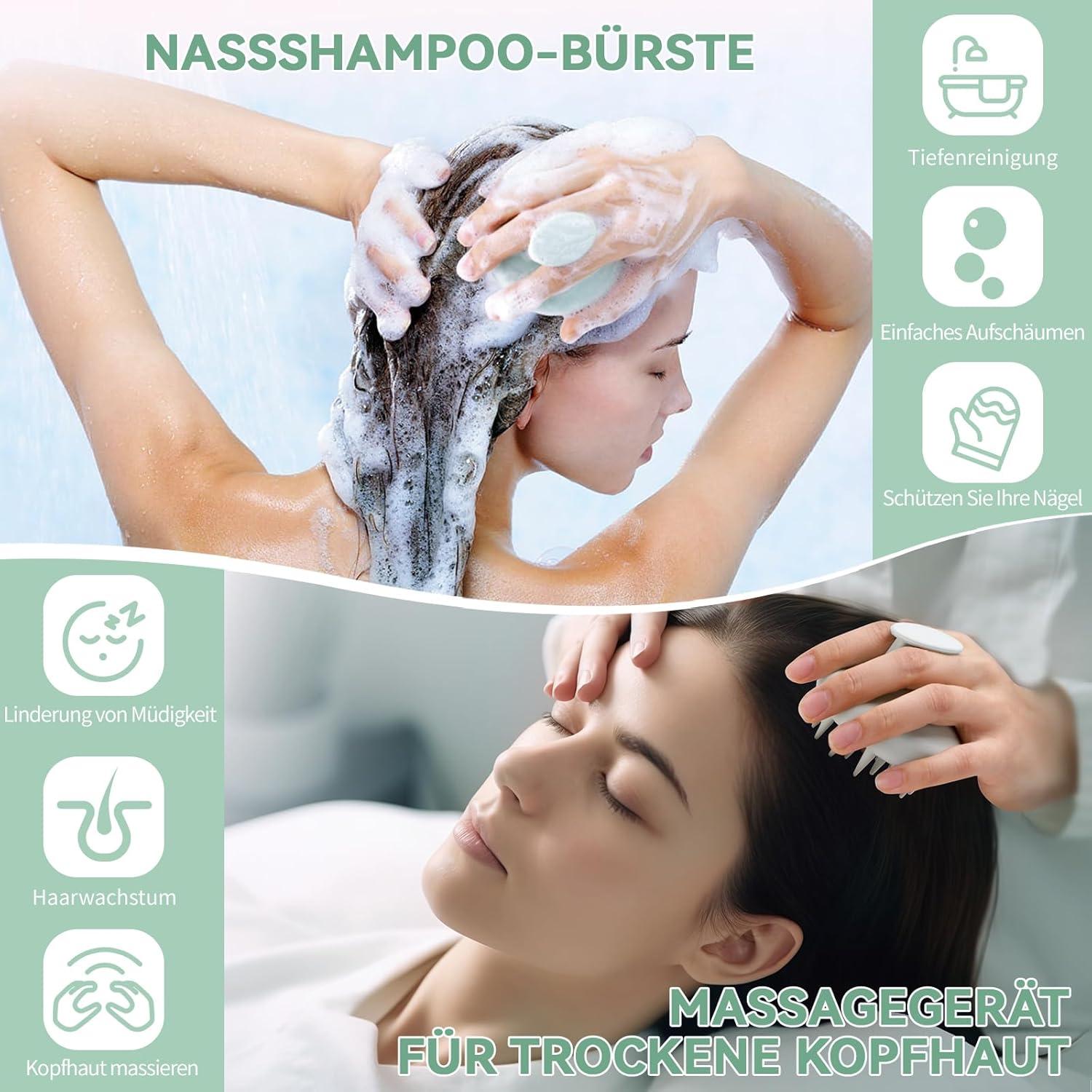 Kopfmassagebürste Silikon Shampoo Haarbürste Scalp Massager Peeling Haarwachstum