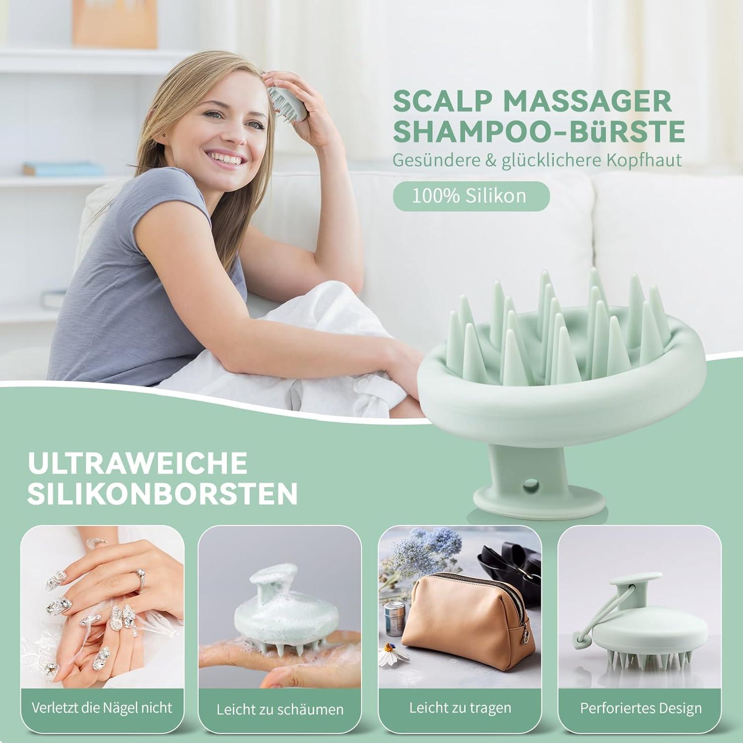 Kopfhautmassagebürste Silikon Shampoo Haarbürste Scalp Massager