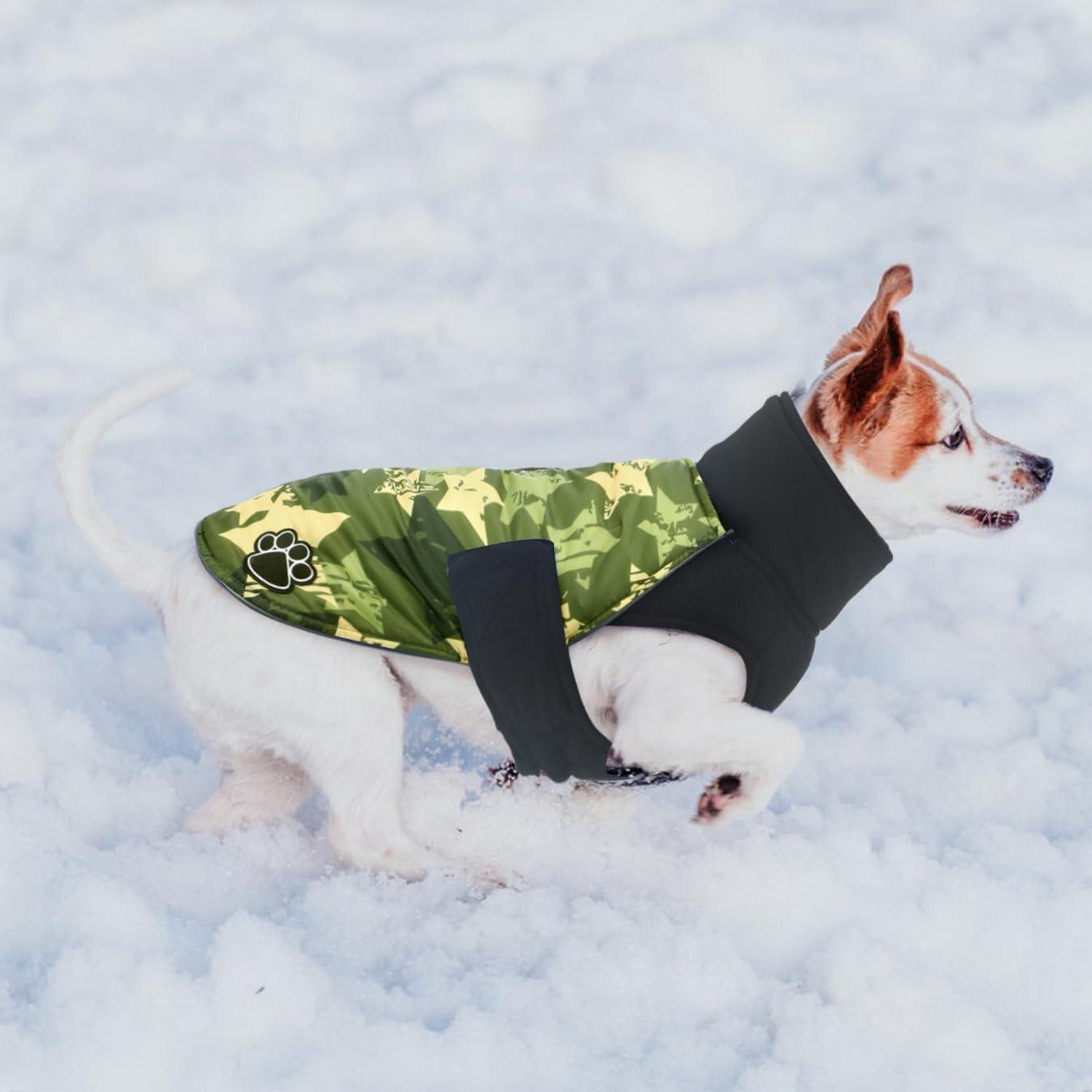 Hundemantel Reflektierend Green Star Camo XXXL Warm wasserdicht