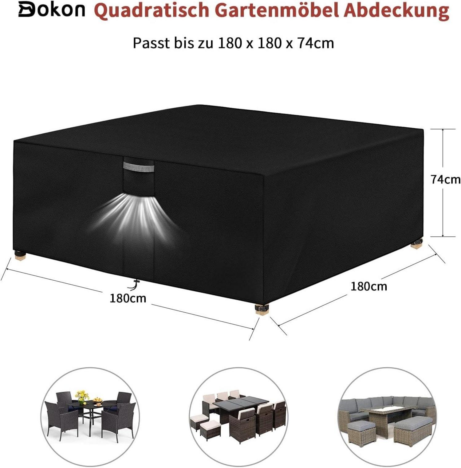 Dokon Gartenmöbel Abdeckung 180x180x74cm - Wasserdicht