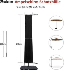 Dokon Ampelschirm Schutzhülle Ø 3m/4m