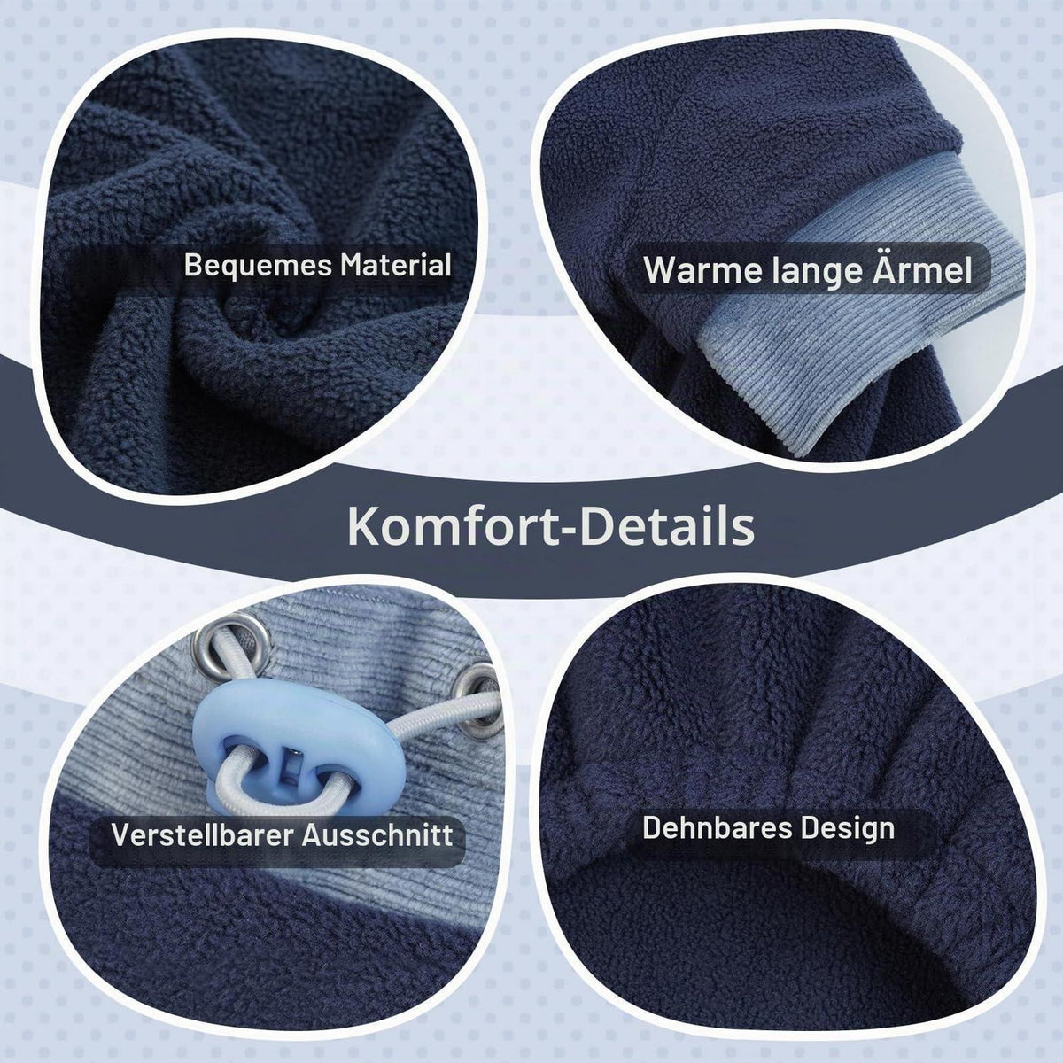 Hundepullover Fleece Rollkragenpullover für kleine Hunde