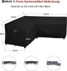 Dokon Gartenmöbel Abdeckung L Form 420D Oxford Wasserdicht