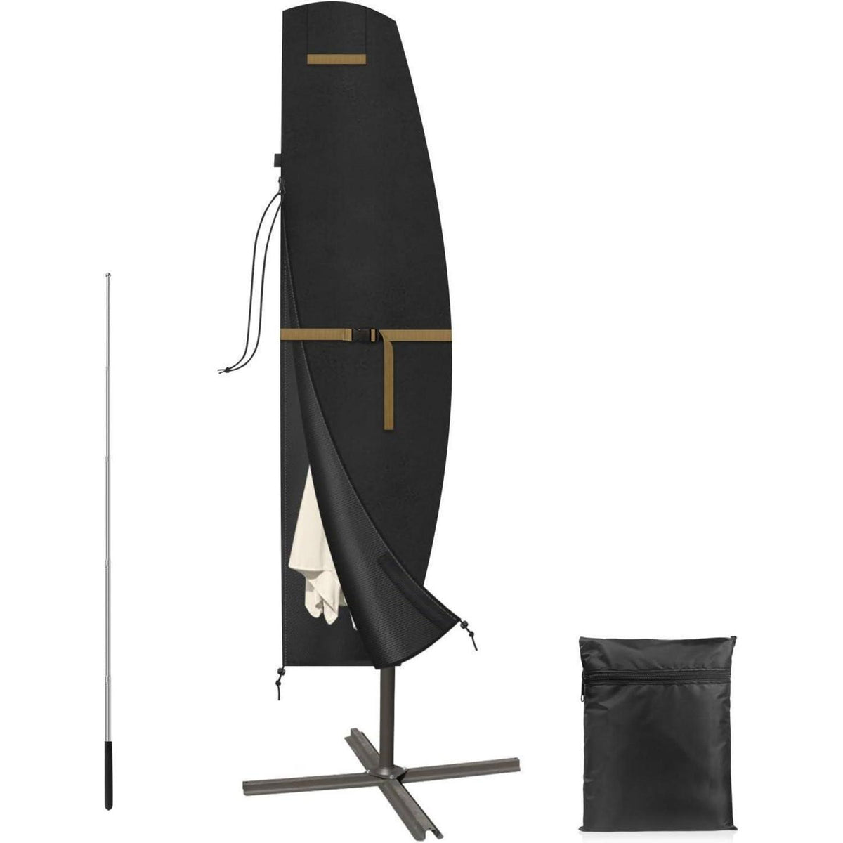 Ampelschirm Hülle 3m wetterfest mit Stab 220x45/70/50cm