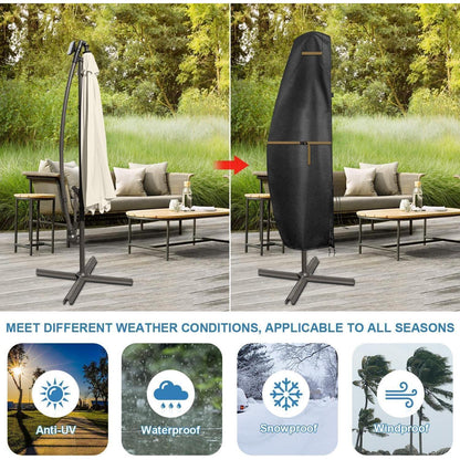 Ampelschirm Hülle 3m wetterfest mit Stab 220x45/70/50cm
