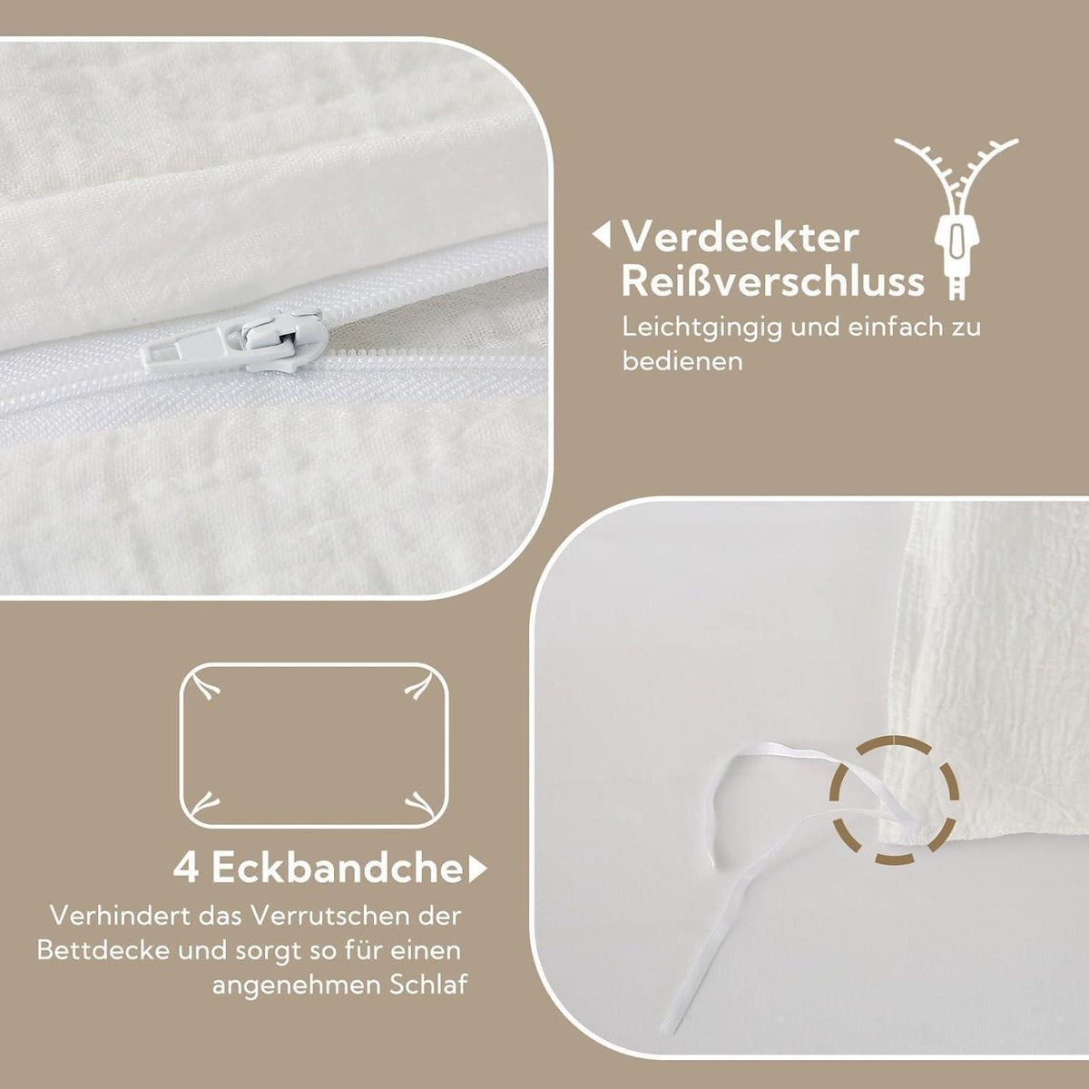 Bettwäsche-Set Doppelte Baumwolle Weiß 220x240 cm