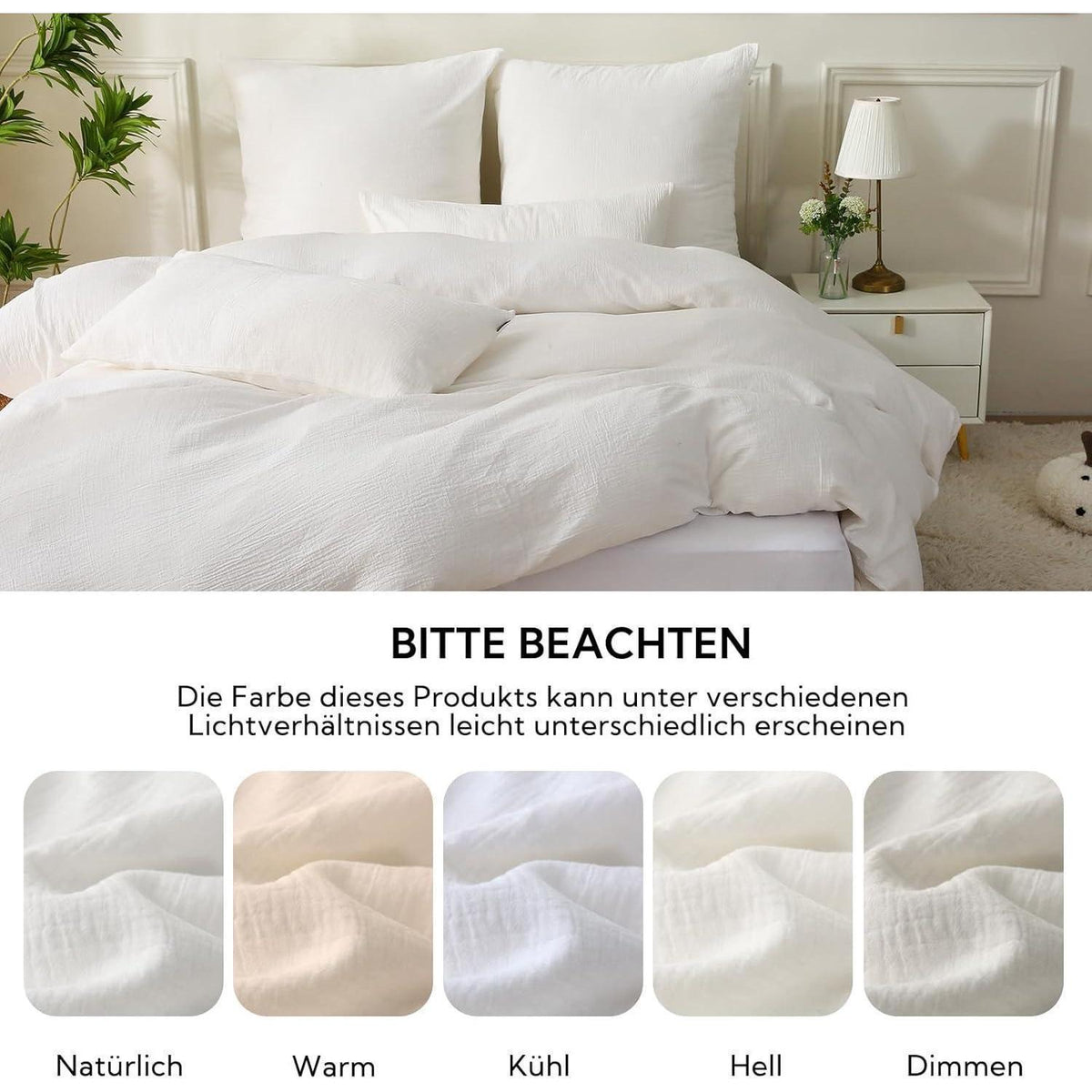 Bettwäsche-Set Doppelte Baumwolle Weiß 220x240 cm
