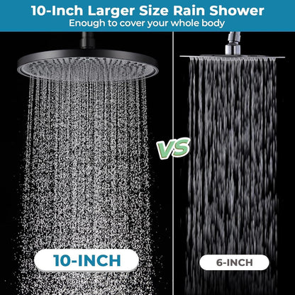 Regendusche 26cm Schwarz – Wassersparende Duschbrause