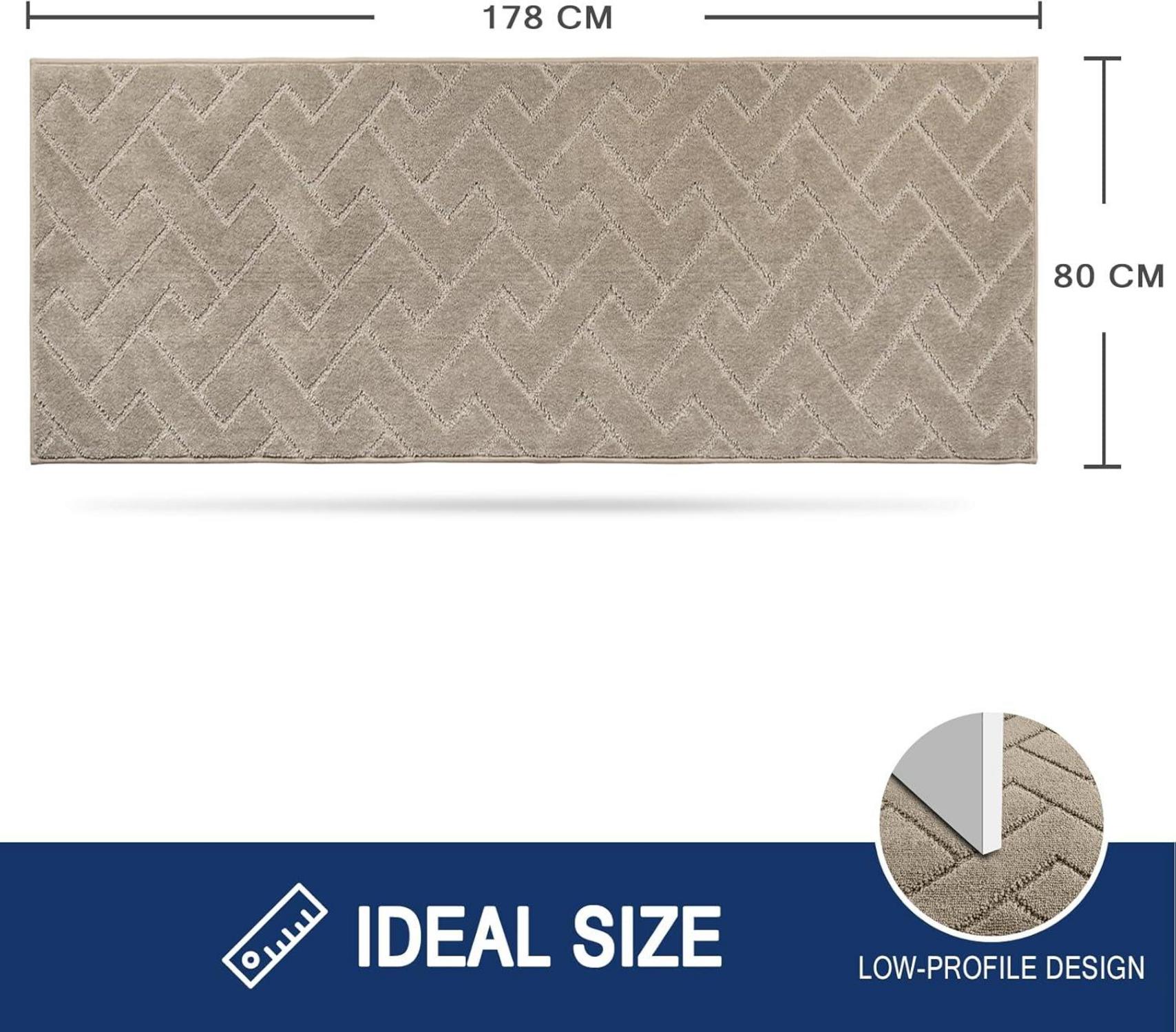 Schmutzfangmatte 80x178cm rutschfest waschbar dunkelbeige