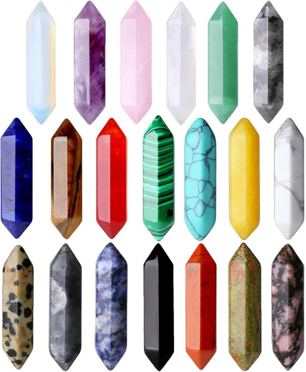 20 Stück Natürliche Kristall Zauberstab Set Amethyst Rosenquarz