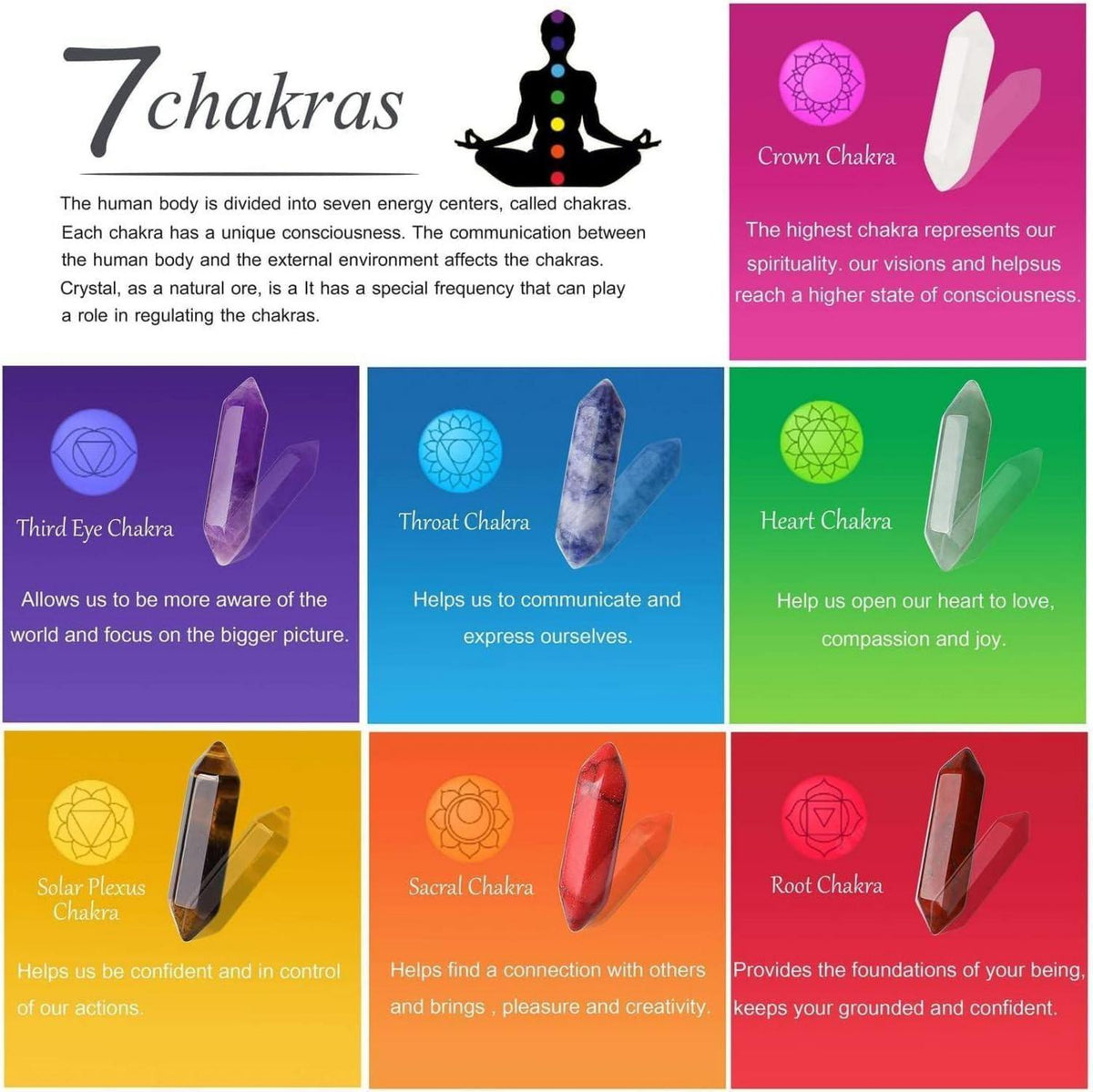 30PCS Natürliche Edelsteine Sechseck Zauberstab Kristalle Rosenquarz Amethyst