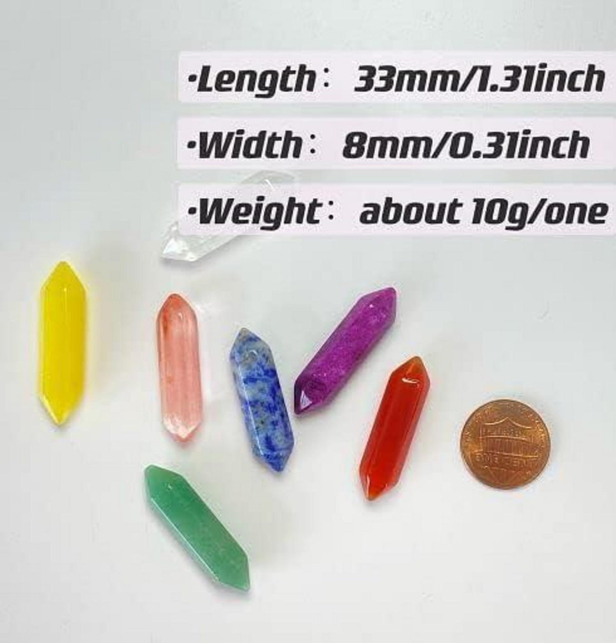 30PCS Natürliche Edelsteine Sechseck Zauberstab Kristalle Rosenquarz Amethyst