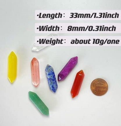30PCS Natürliche Edelsteine Sechseck Zauberstab Kristalle Rosenquarz Amethyst