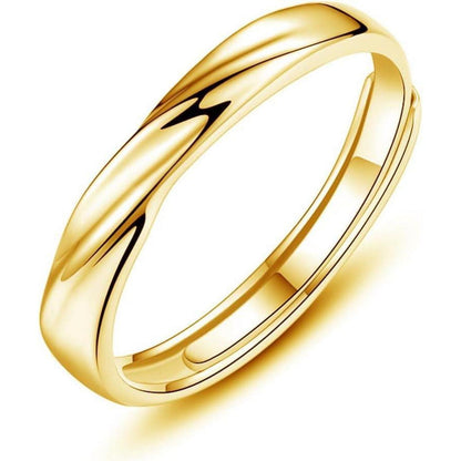 Verstellbare Partnerringe 925 Sterling Silber Gelbgold Vergoldet Zirkonia