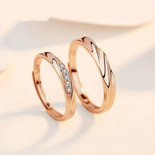 925 Sterling Silber Verstellbare Paar Ringe mit Zirkonia