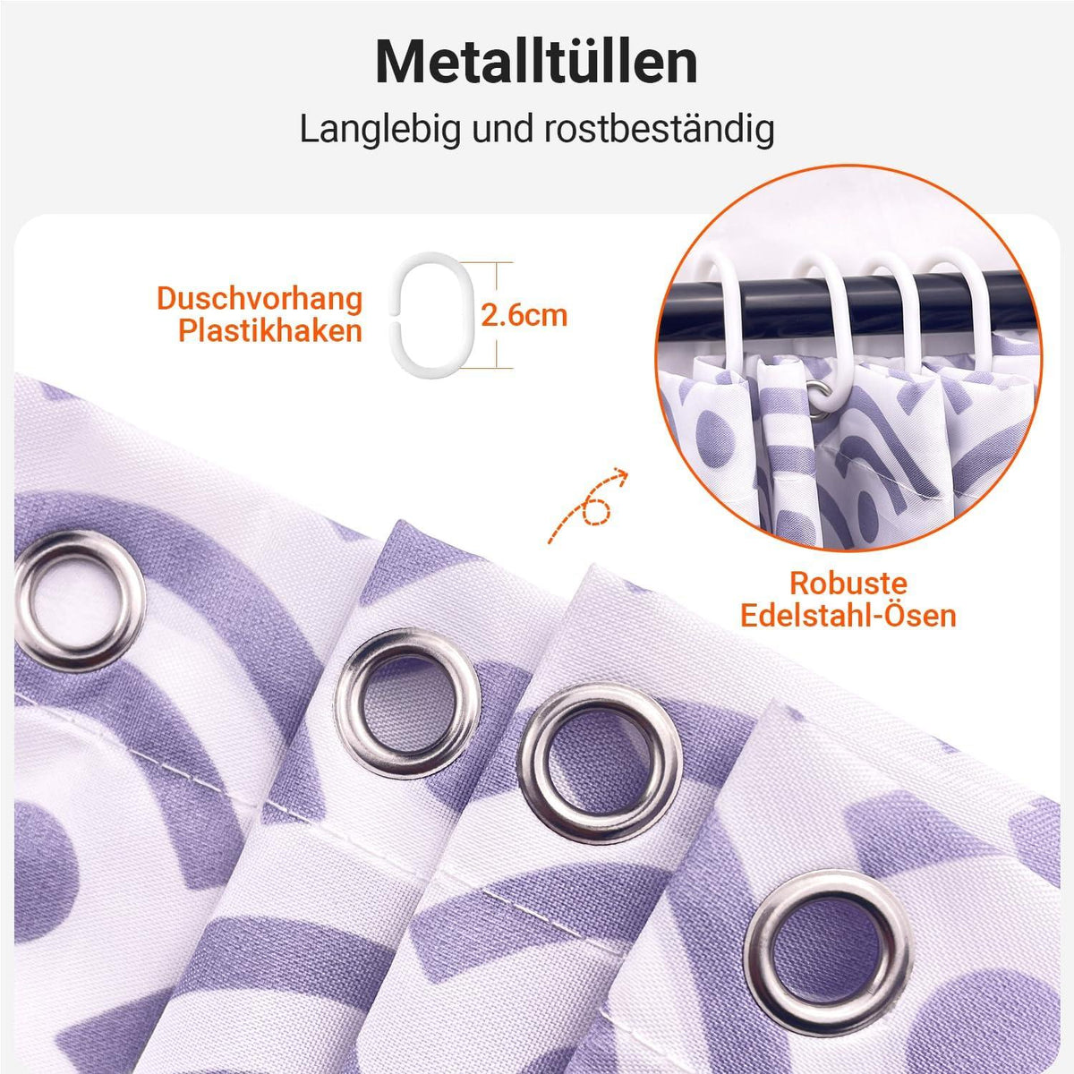 Duschvorhang Blume Antischimmel Wasserdicht Textil 150x180cm
