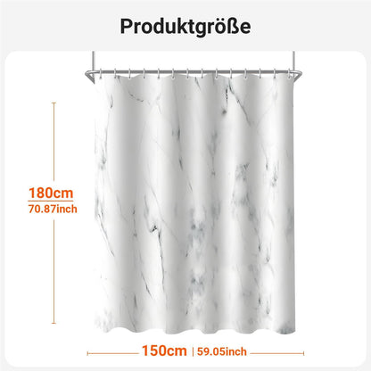 Duschvorhang 150x180cm Marmor Antischimmel Wasserdicht Polyester Stoff