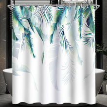 Duschvorhang Grün Blätter 240x200cm Waschbar Wasserdicht
