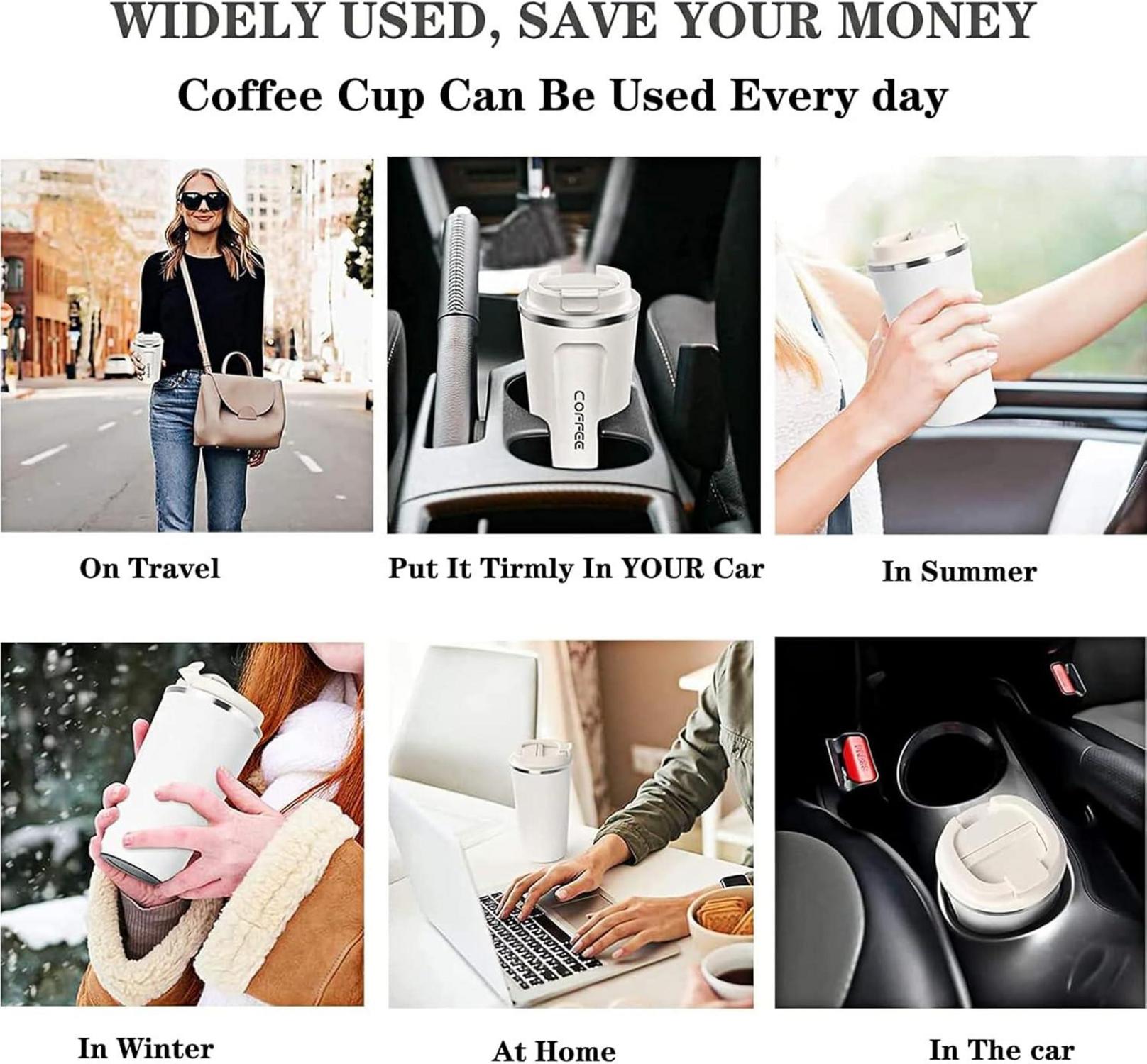 Kaffeebecher to go Thermobecher Edelstahl Auslaufsicher Kaffeetasse