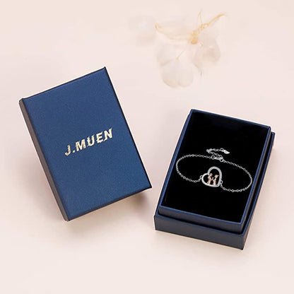 Herz Anhänger Armband Silber 925 für Schwester Mutter Tochter