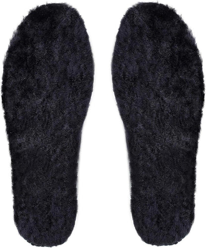 Lammfell Einlegesohlen Winter Schuheinlagen Schaffell Thermo Schwarz